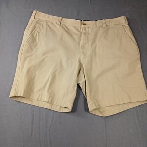 Club Room Chino Shorts Mens 38 Tan Khaki Stretch Cotton Casual 9 Inch Inseam